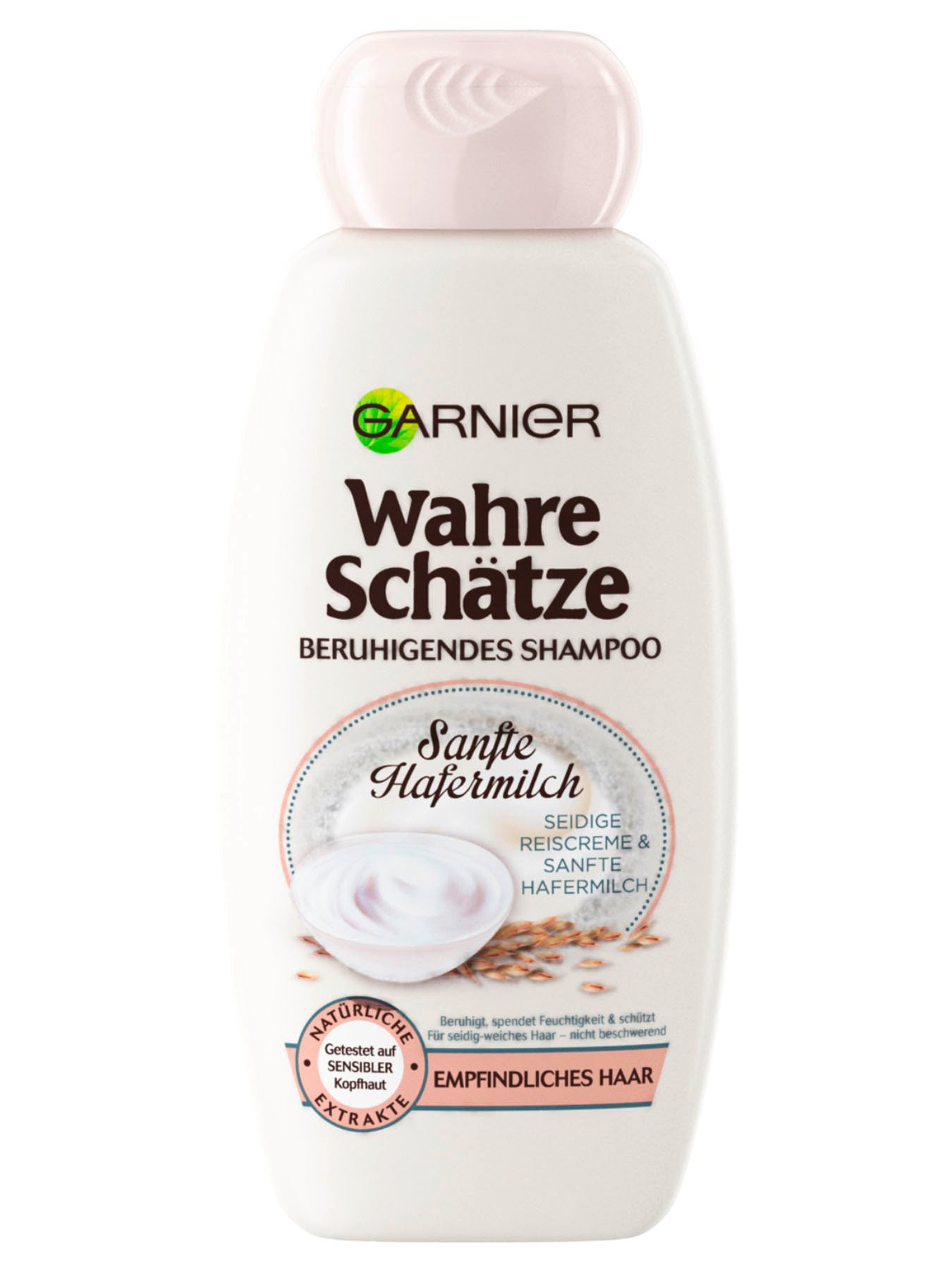 Beruhigendes-Shampoo-Wahre-Schaetze-Sanfte-Hafermilch-300ml-Vorderseite-Garnier-Deutschland-gross